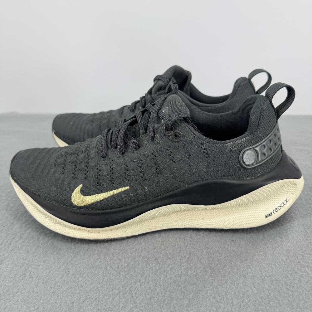 Nike ReactX Infinity Run 4 Womens 7 Black Gold Running Shoes DR2670-006